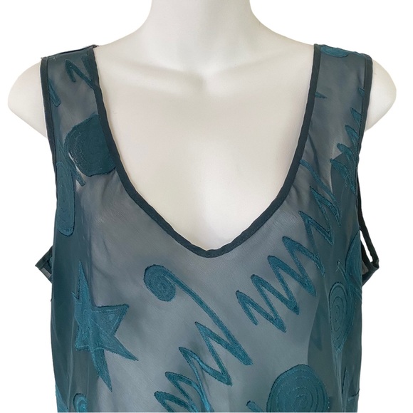 VINTAGE RARE VICTORIA’S SECRET GOLD LABEL FOREST GREEN SHEER NEGLIGEE SIZE LARGE - Picture 4 of 12